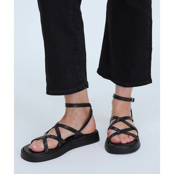 Madewell Sabina Flatform Sandal - Like New - Black Women Size 9 - Picture 2 of 10